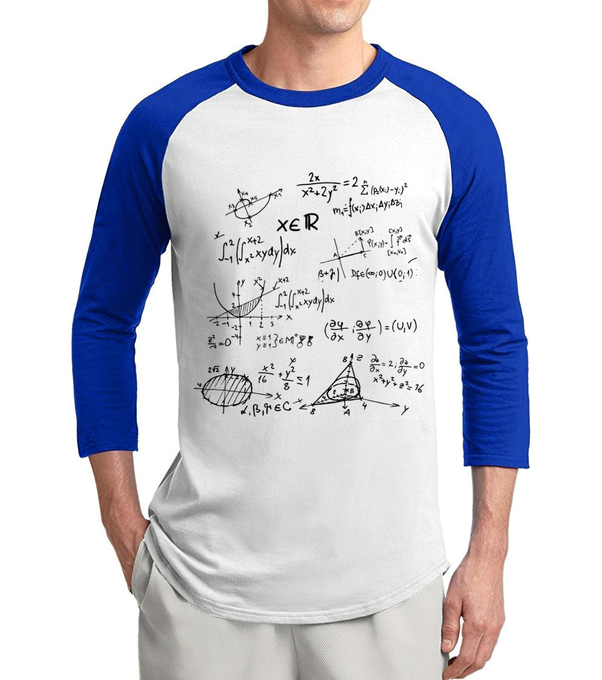 adult Math Formula science t shirt men 2017 new summer three quarter sleeve 100% cotton raglan t-shirt Camiseta Masculino S-2XL | Мужская