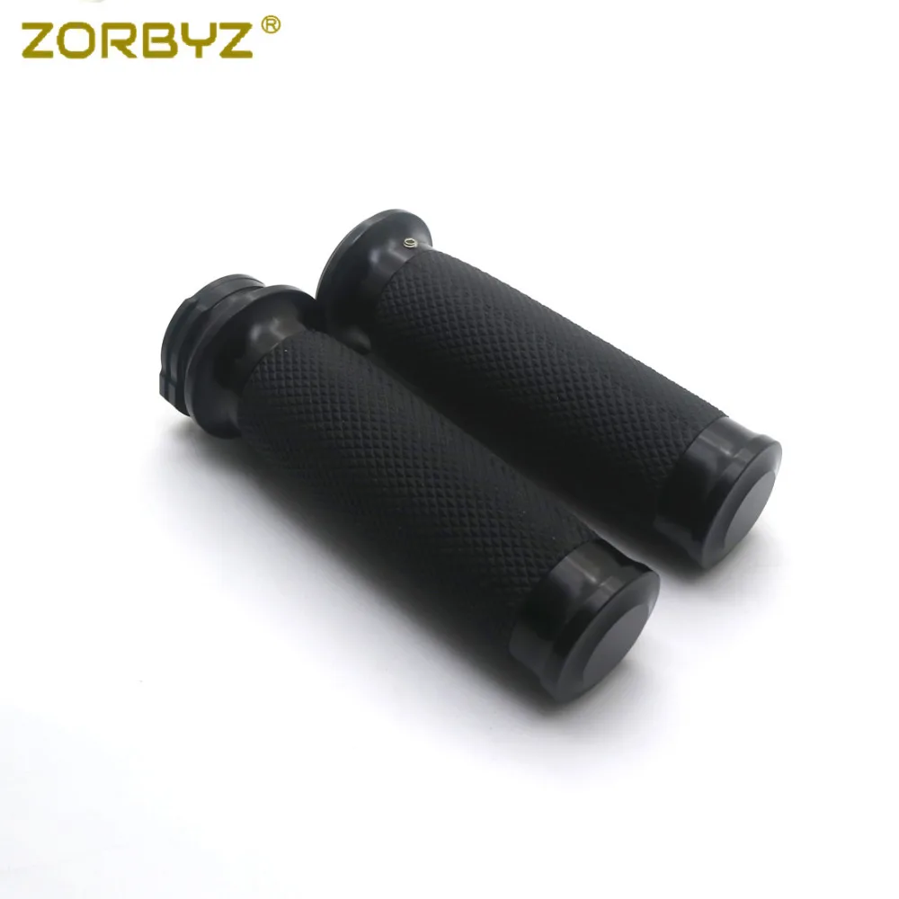 ZORBYZ мотоцикл 1 &quotчерный CNC Резиновая Ручка Бар Ручные ручки для Harley Sportster Touring Dyna