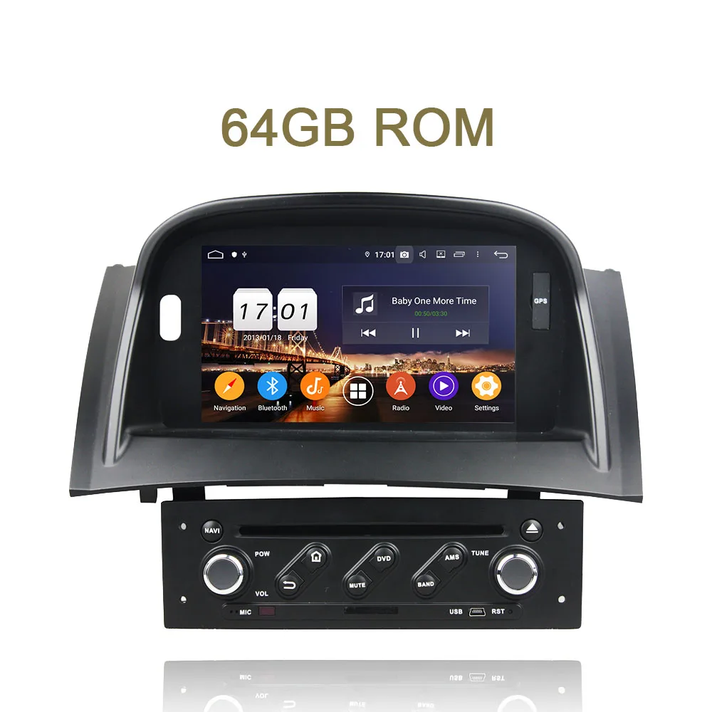 64GB with CANBUS Ips 1 din TDA7851 Android 9,0 4 Гб ОЗУ для Renault Megane II 2 2004-2009 Автомобильный dvd-плеер gps ГЛОНАСС карта Авторадио Bluetooth 4,2 - Цвет: 64GB with CANBUS