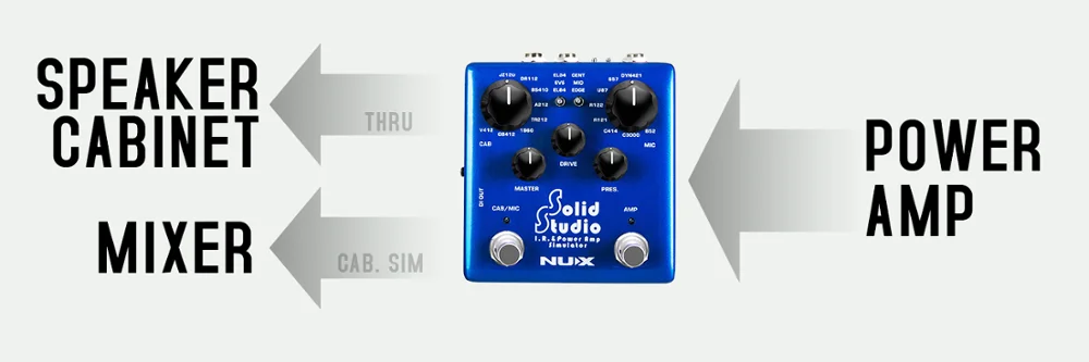 NUX Solid Studio IR& power Amp Simulator встроенные в шкаф положения микрофона с 3 трубками и регуляторами мощности усилителя