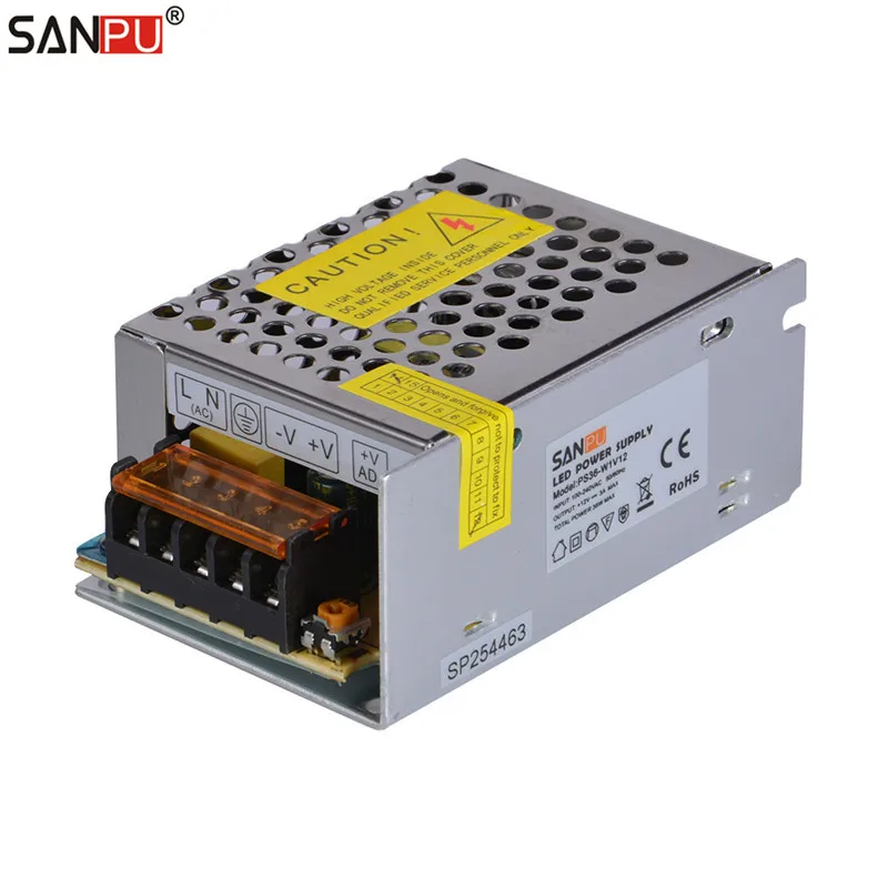 SANPU SMPS 12 V DC 36W импульсный источник питания 3A постоянное напряжение AC/DC