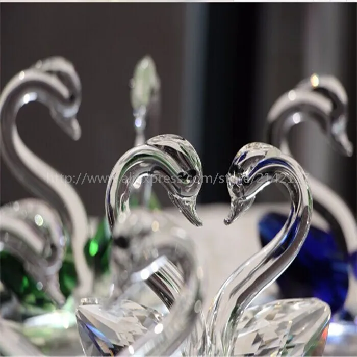 free shipping s Feng Shui Crystal Animals Crafts Swans Figurine For Home Weding Decor Gift | Украшения и аксессуары