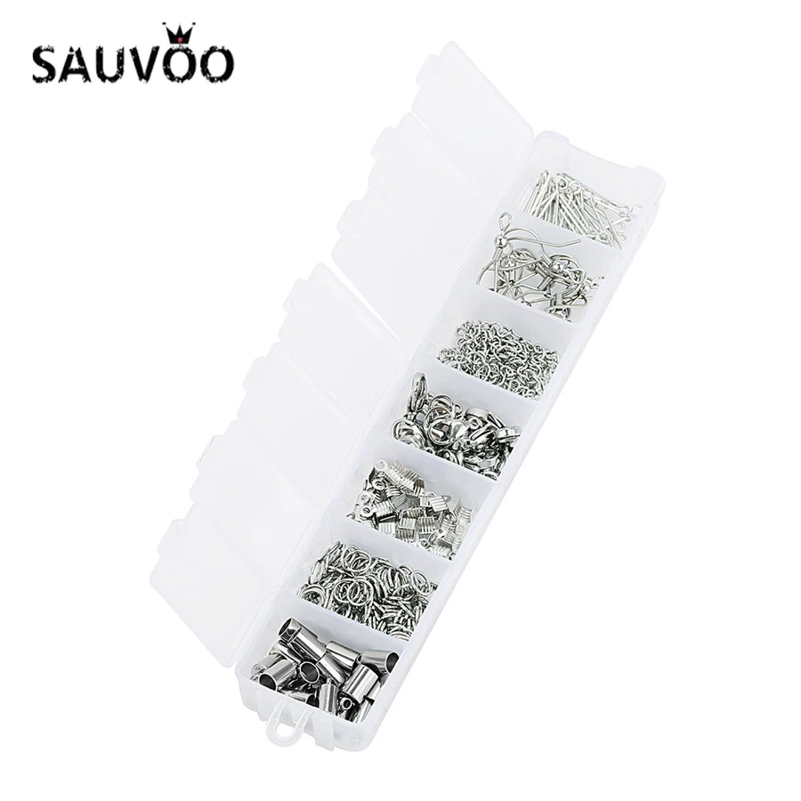 SAUVOO 220 шт./лот смешанные застежки из нержавеющей стали Удлинительное Кольцо