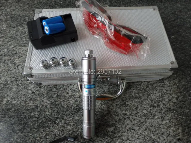 

High power Military 100w 100000m 450nm Blue laser pointer Flashlight light Burning match/dry wood/black/Burn cigarettes+Glasses