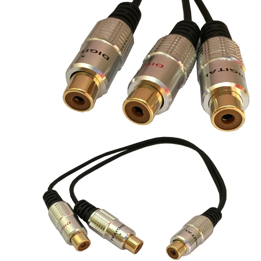Премиум RCA Video Audio y сплиттер кабель 1 Female to 2 25 см позолоченный|Кабели VGA| |