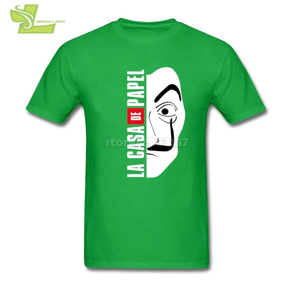 Money Heist Mask La Casa de Papel Fitted T Shirts Men's Crewneck Short Sleeved T-Shirts Popular Personalized | Мужская одежда