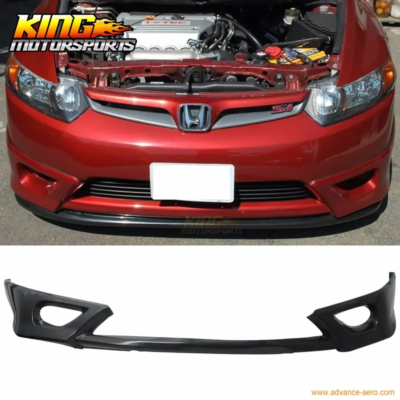 Подходит для 06 07 08 Honda Civic 2DR переднего бампера для губ черный полиуретановый Глобальный по всему миру