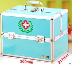 blue s Двойная открытая Большая маленькая медицинская коробка из алюминиевого сплава, многослойная аптечка, переносная коробка для хранения лекарств - Цвет: blue s
