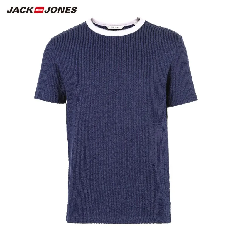 Мужская футболка в полоску JackJones Базовая Трикотажная с короткими рукавами топы