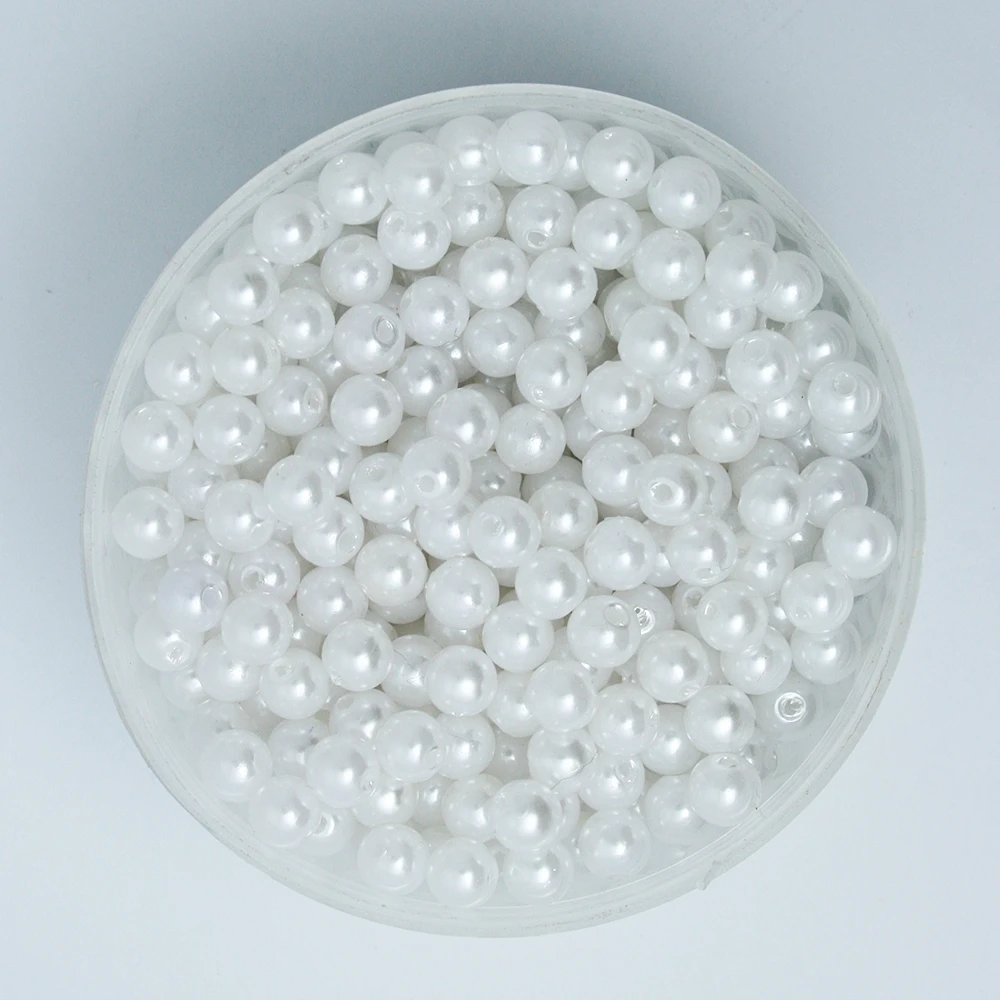 Бусины из АБС-пластика с имитацией жемчуга круглые бисеры отверстием россыпью