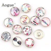 factory 12pcs high quality 18mm home furnishingcosmetics glass metal snaps buttons diy snap charms jewelry braceletbangle