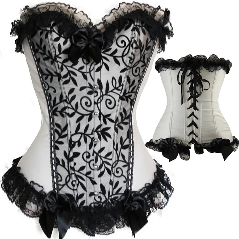 Сексуальное женское нижнее белье с косточками стальной бюстье атласный корсет