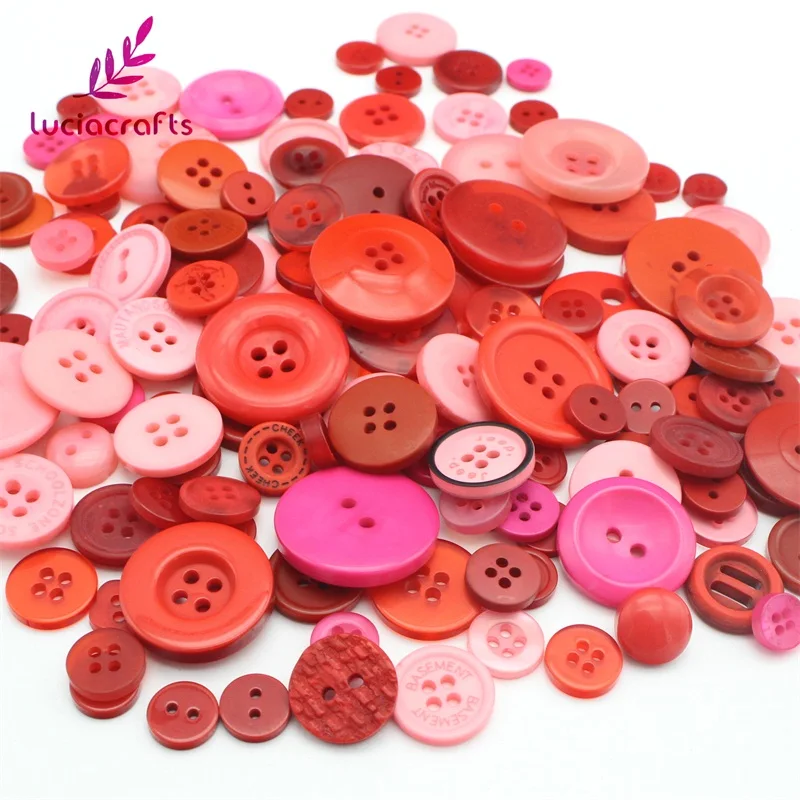 Lucia crafts 50 г/лот мульти параметр круглые полимерные пуговицы материалы для одежды DIY Швейные аксессуары ручной работы 2/4 отверстия E0402