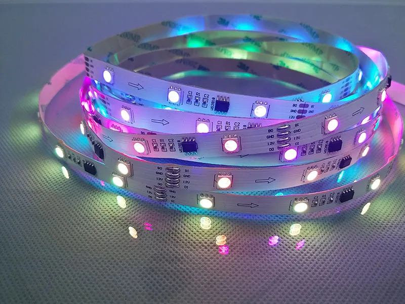 12V 30/48/60/96 Светодиодный s/m WS2818 Светодиодные ленты светильник 5050 SMD RGB пикселей цифровой гибкие полосы Смарт лента, белая/черная печатная плата, IP20/IP65/IP67