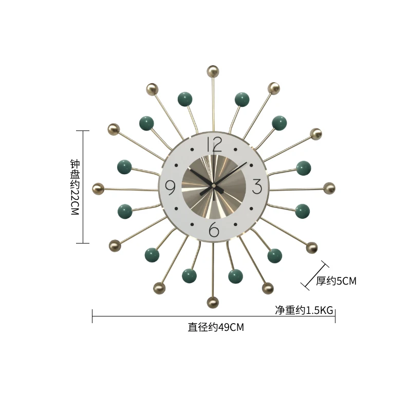 F 4949cm 49cm Nordic clock wall clock modern design mute clock living room home fashion decorative quartz clock big clock on the wall - Цвет: F 4949cm