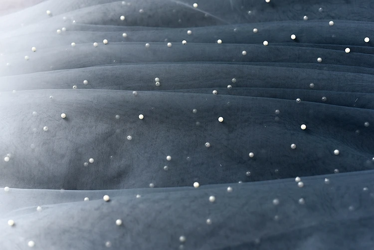 Серая синяя жемчужная сетка тюль градиентная Мягкая сетчатая ткань|Кружево| |