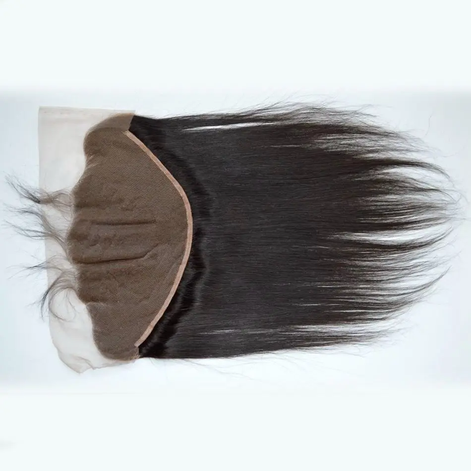 Европейские Прямые Волосы 3 Связки С Кружево Фронтальной 13*6 Уха до Кружева