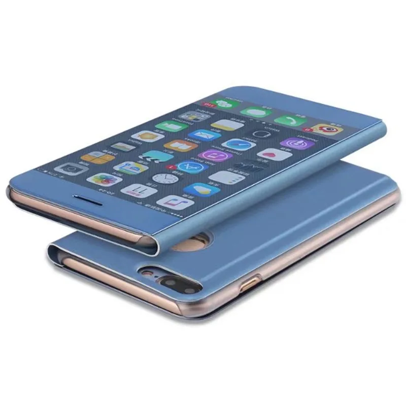 Роскошный прозрачный зеркальный флип чехол для Apple iphone X XR XS plus 8 7 6S 6 7plus умный