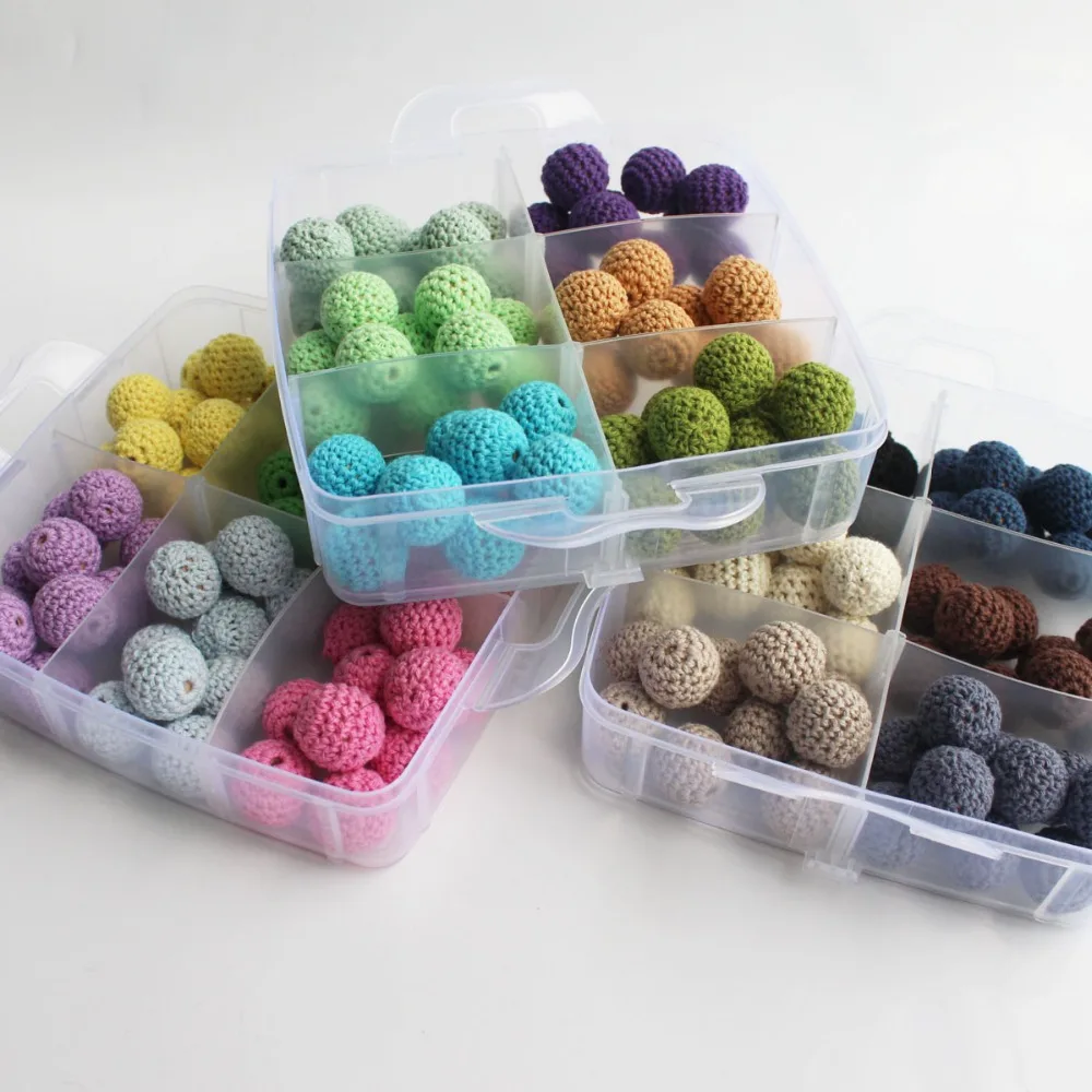 180pcs Beads Multicolor DIY Wooden Crochet Beads Set diy Nursing Necklace,baby Teething making,Christmas Gift