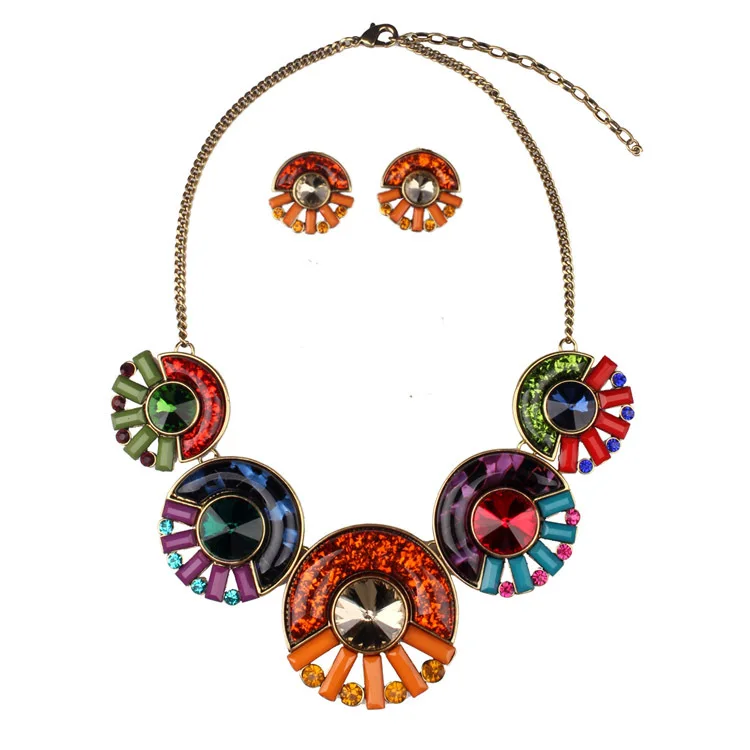 Новый европейский и американский преувеличены ювелирная смола мода люкс Круглый