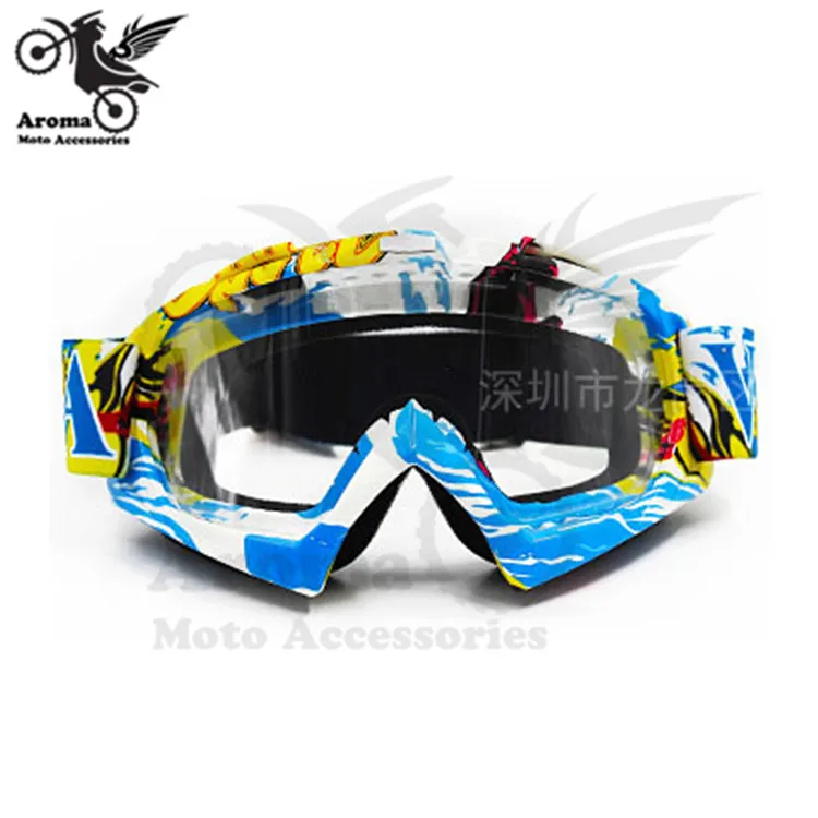 Красочные прозрачные линзы moto rbike защита глаз универсальные moto dirt pit bike внедорожные гонки rcycle очки для мотокросса