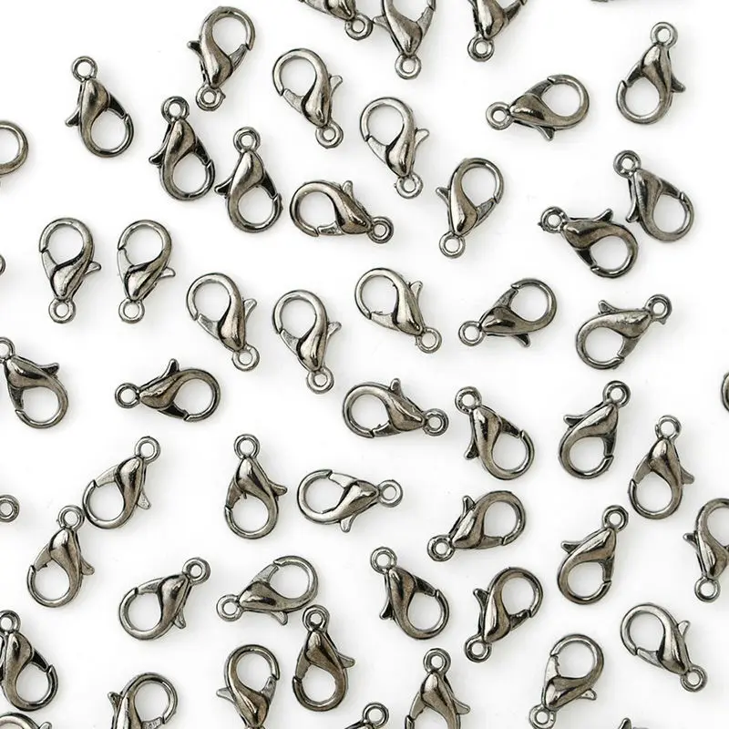 

100pcs 14mm gun metal plated lobster clasp,jewelry findings,accessories,for DIY jewelry making,metal filled,wholesale-10068211