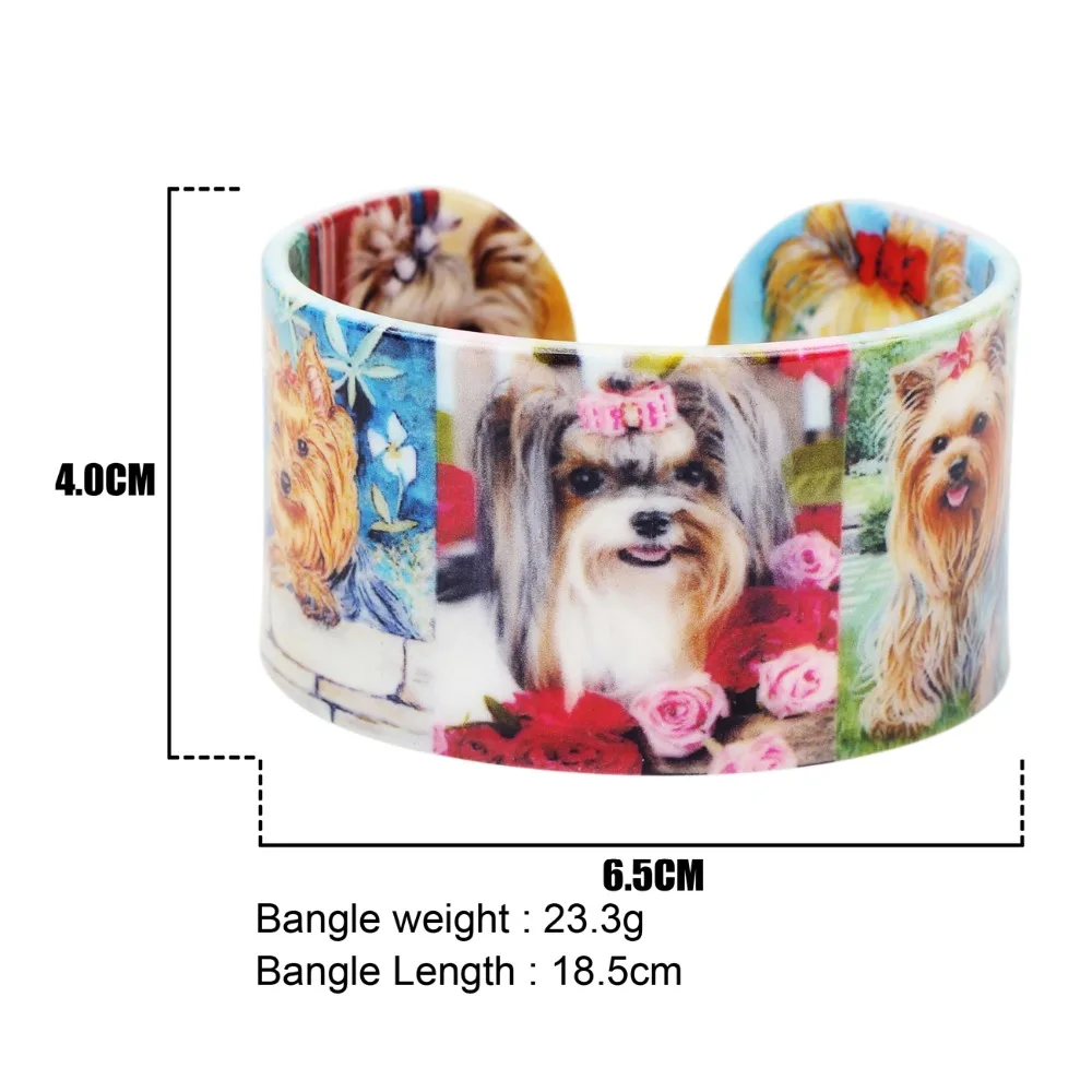 WEVENI пластиковые цветочные браслеты Shih Tzu с собакой индийские модные животными