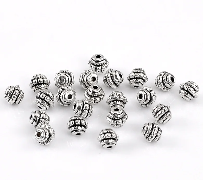 Doreen Box hot Spacer резные бусины серебристого цвета 7x7 мм 100 шт. (B22373)|spacer beads|beads spacers