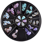 1 коробка с опаловым кристаллом, Стразы для ногтей, 6 цветов, с плоским дном, 3d украшения для дизайна ногтей, аксессуары для маникюра и ногтей