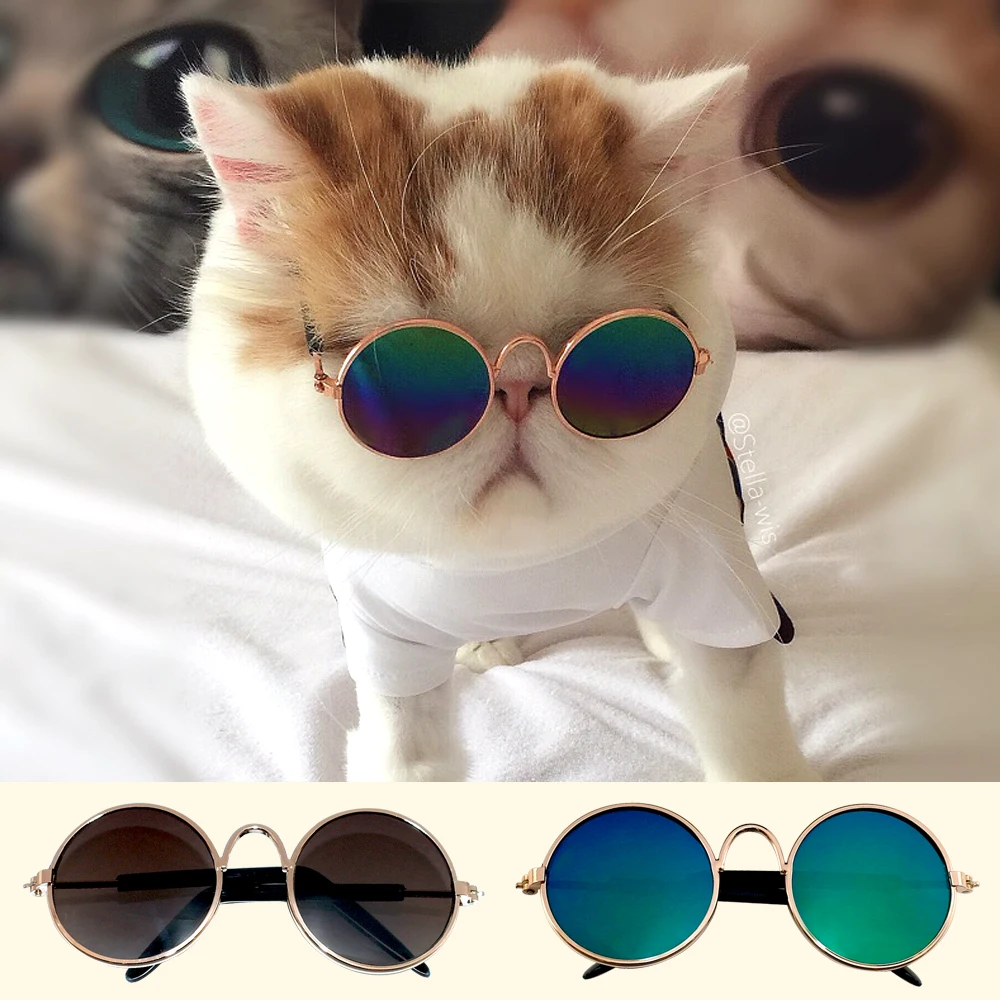 

Cat Sunglasses Dog Cats Kitten Pet Accessories Summer Dogs Cats Glasses Grooming Products Black Green Colors
