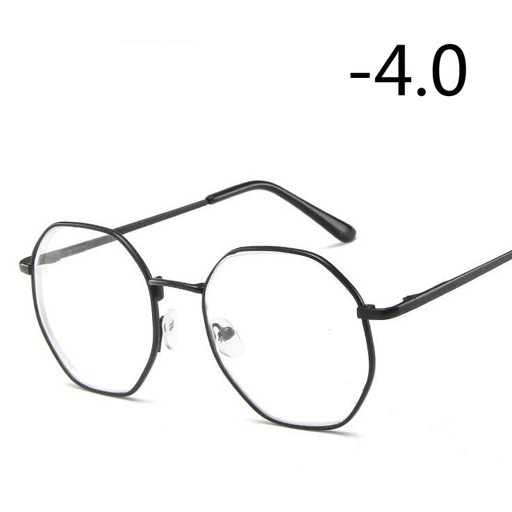 Myopia 400 1,0-1,5-2,0-2,5-3,0-3,5-4,0 женские мужские готовые очки для близорукости Ретро Металлические прозрачные линзы диоптрий очки для унисекс - Цвет оправы: Myopia 400