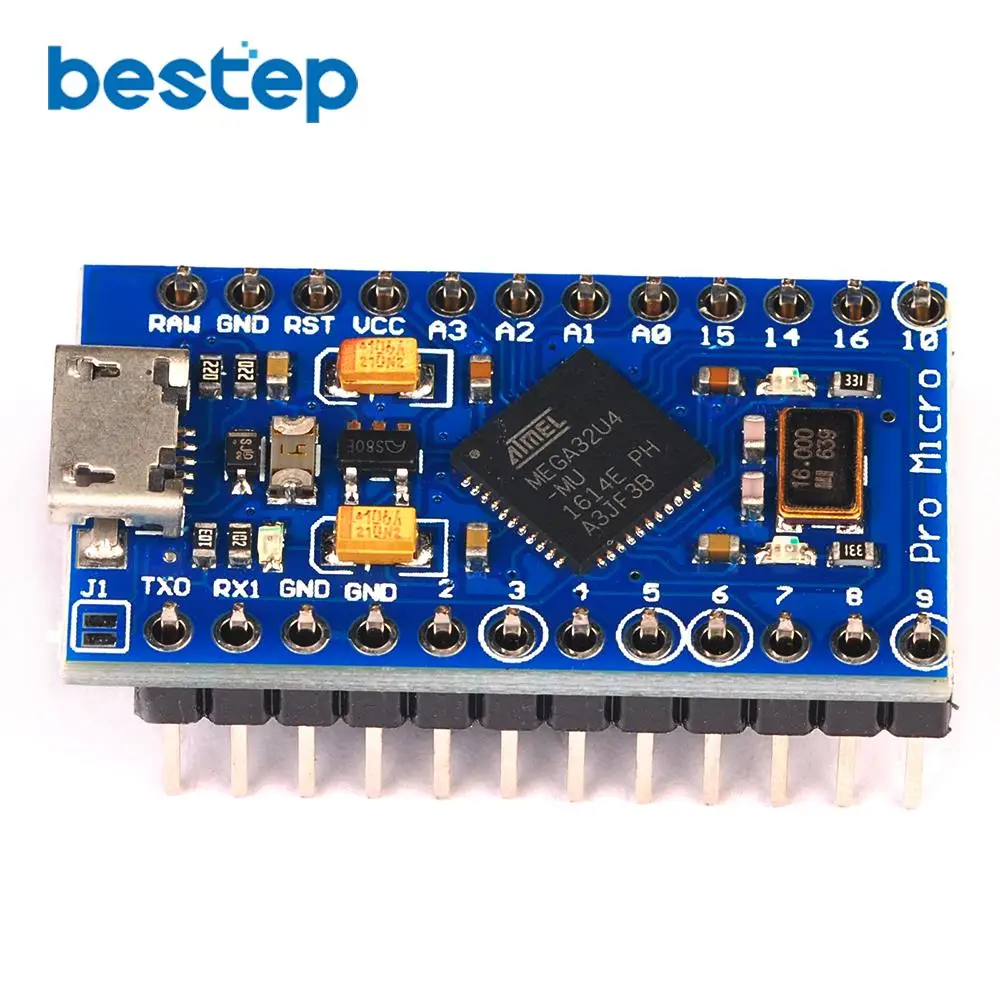 Pro Micro ATmega32U4 5V 16 МГц заменить ATmega328 для Arduino Mini с 2 Row штыревые Leonardo Usb Интерфейс |