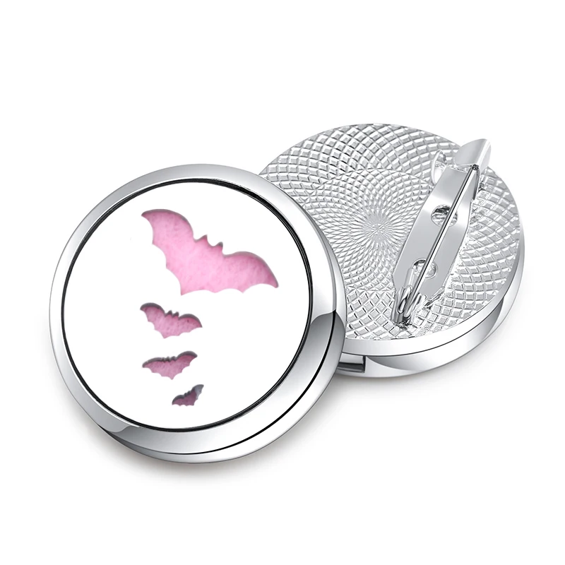 

2020 Charm Bat Aroma Brooch Metal Badge Stainless Steel Open Perfume Aromatherapy Essential Oil Diffuser Locket Brooch Jewelry