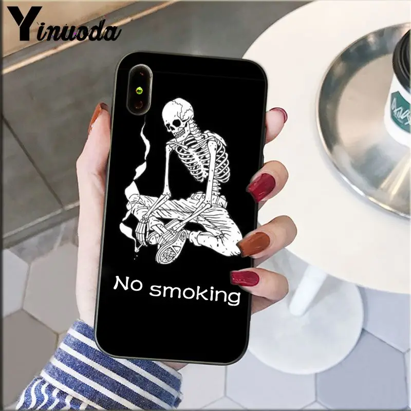 Yinuoda милый Скелет ТПУ мягкий силиконовый черный чехол для телефона для Apple iPhone 8 7 6 6S Plus X XS MAX 5 5S SE XR чехол - Цвет: A8