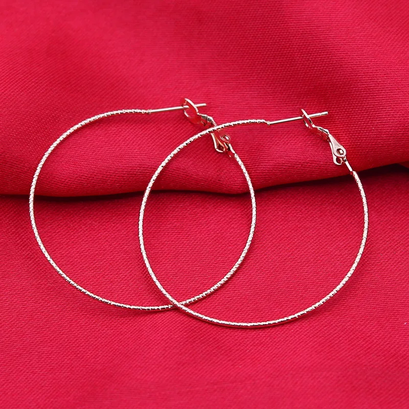 

New Classic 4 Colors Stainless Steel Circle Hoop Earrings Big Round Basketball Earrings for Women Party Accessories Jewelry Gift