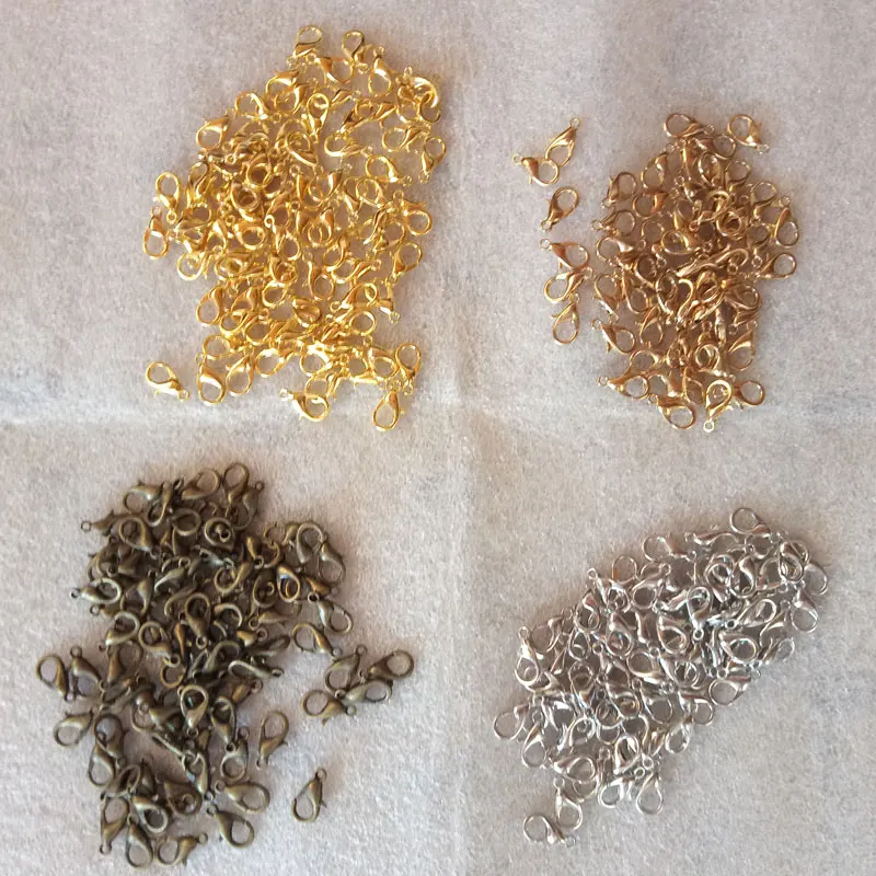 50pcs Lobster Clasps Hooks Gold/Rhodium/bronze/KC Gold For Jewelry Accessories Beads Jewelry Making Jewelry Findings Components