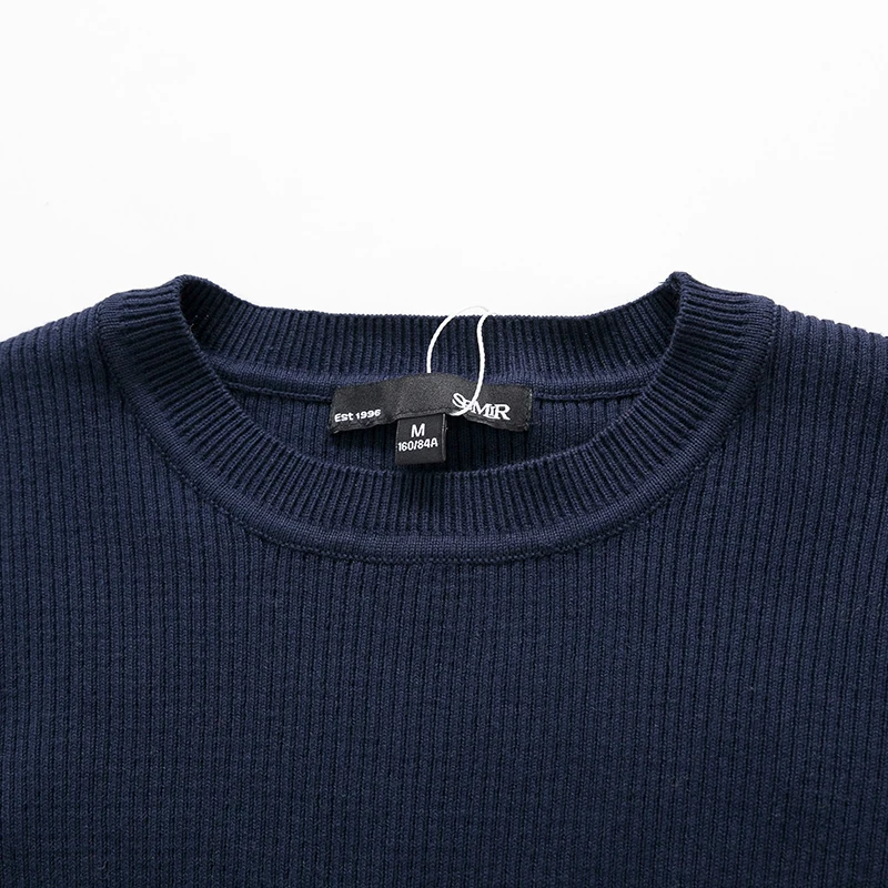 SEMIR women sweater 2018 spring New slim Knitwear cotton woman stripe unlined upper garment Round collar trend Sweaters | Женская одежда