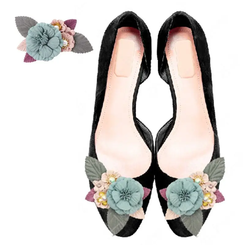 Модные DIY Украшение для обуви цветок ручной работы жемчужные туфли на высоком