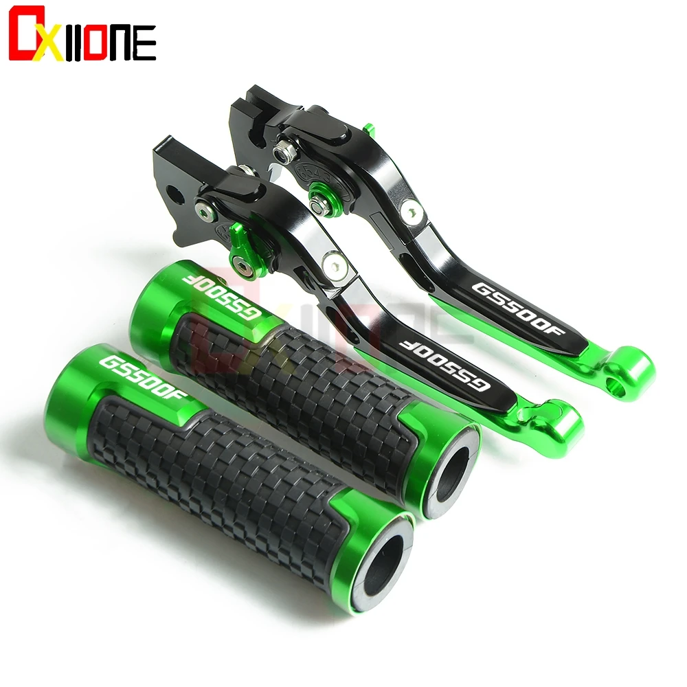 Green GS500F Мотоцикл Регулируемые CNC тормозные рычаги сцепления Руль рукоятки ручные рукоятки для Suzuki GS500F GS 500F GS 500 F 2004 2005-2009 - Цвет: Green GS500F