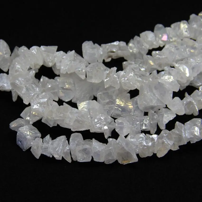 Титановые кварца грубые камни в центре просверленные чипы свободные бусины для