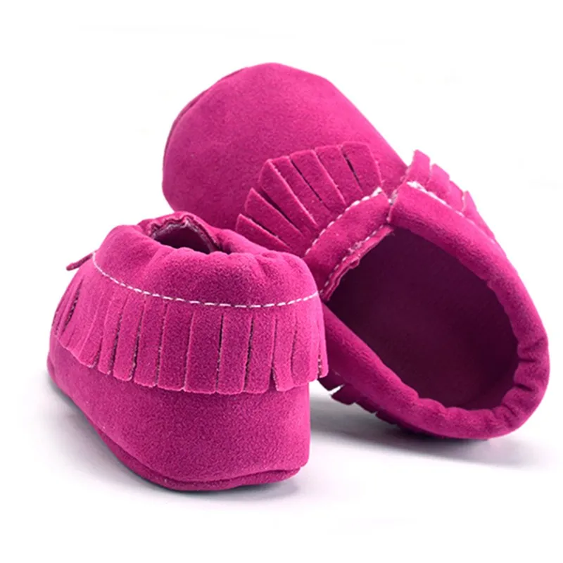 Bebes/мокасины из искусственной замши для новорожденных мальчиков и девочек; Мягкие Мокасины; обувь для первых шагов с бахромой на мягкой нескользящей подошве; обувь для малышей