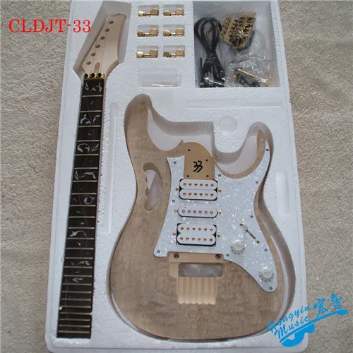 CLDJT-33 DIY 7 в Маньчжурский пепельный электрогитара набор липа корпус палисандр гриф прочный клен шеи аксессуары для гитары - Цвет: CLDJT-33