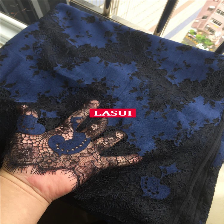 LASUI 1,5 м = 1 шт Высокое качество 23 Цвета двухцветная красивая кружевная ткань с ресницами DIY платье рубашка ткань мягкая приятная для кожи C0157