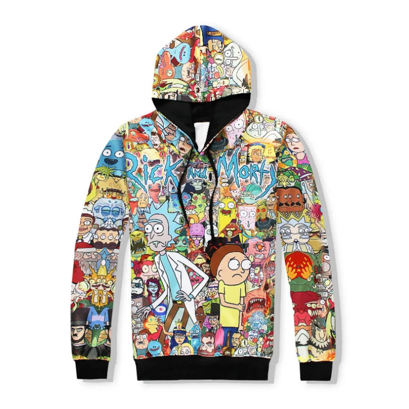 Hoodie 3 Harajuku Мультфильм Рик и Морти 3D печати свитера пуловер толстовки красочный спортивный костюм с капюшоном топы брюки спортивная одежда - Цвет: Hoodie 3