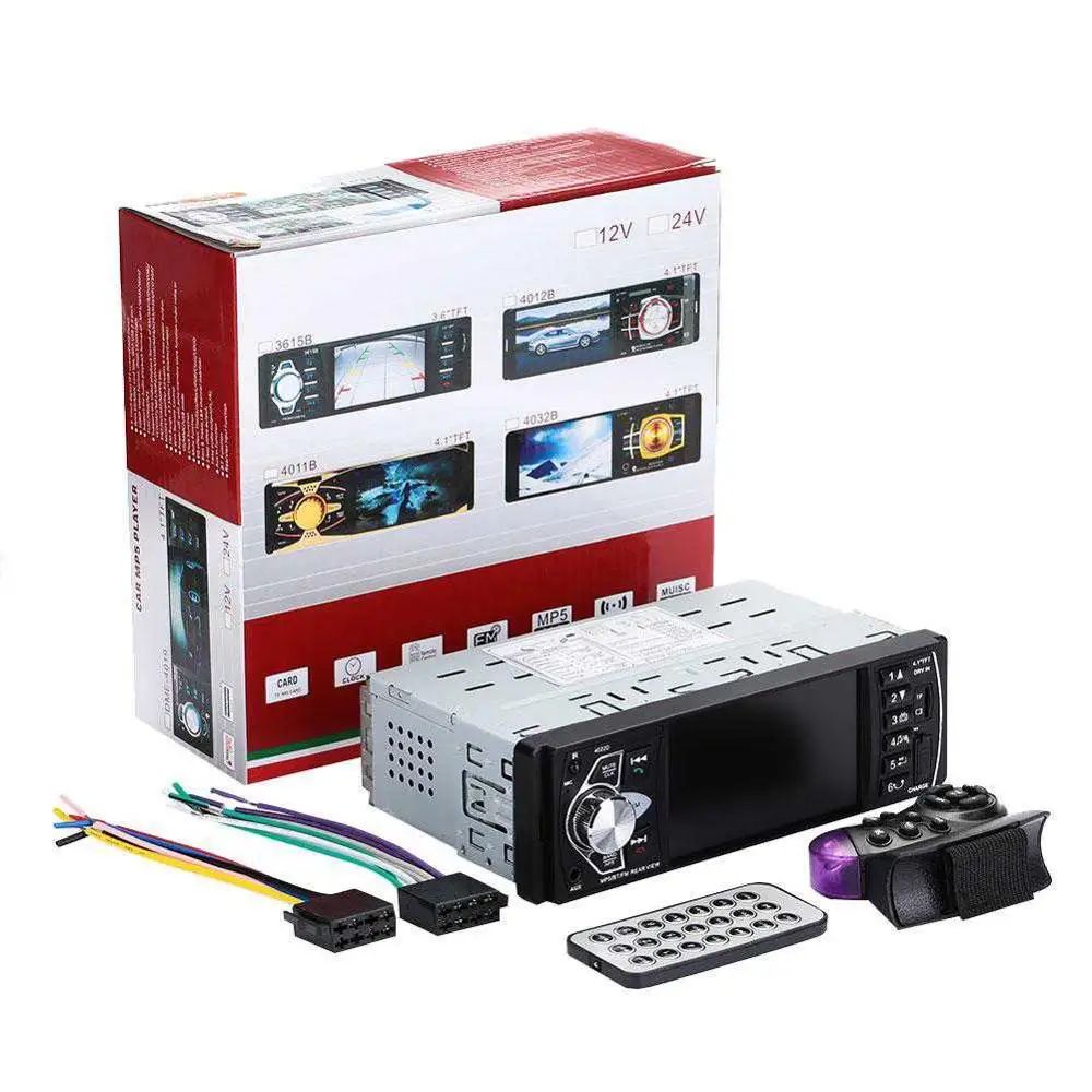 radio with control 4022D 4,1 дюймов 1 Din автомагнитола Авто Аудио Стерео Авторадио bluetooth Поддержка камеры заднего вида USB рулевое колесо дистанционное управление - Цвет: radio with control