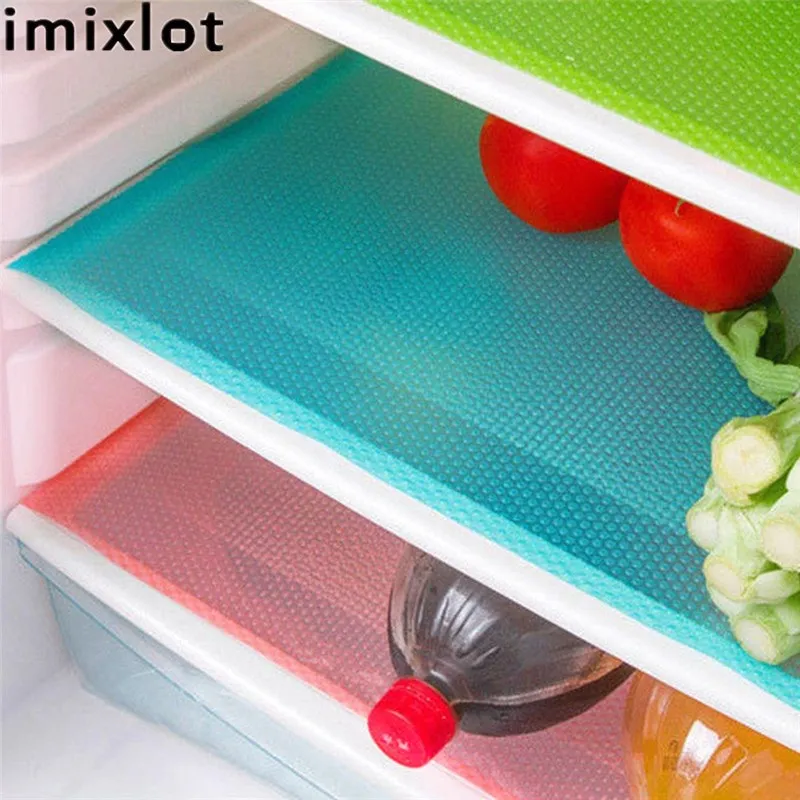 Imixlot 4PCs/set Fridge Waterproof Mats Refrigerator Pad Antibacterial Antifouling Mildew Moisture Cuttable for Kitchen | Дом и сад