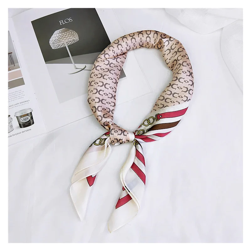 Элегантный геометрический Шелковый квадратный шарф Женский обруч для волос