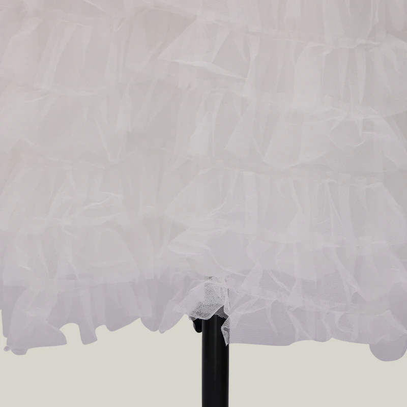 Elegant Dress Ladies Strapless Prom Layered A Line Bridesmaid Sleeveless Formal Dress White