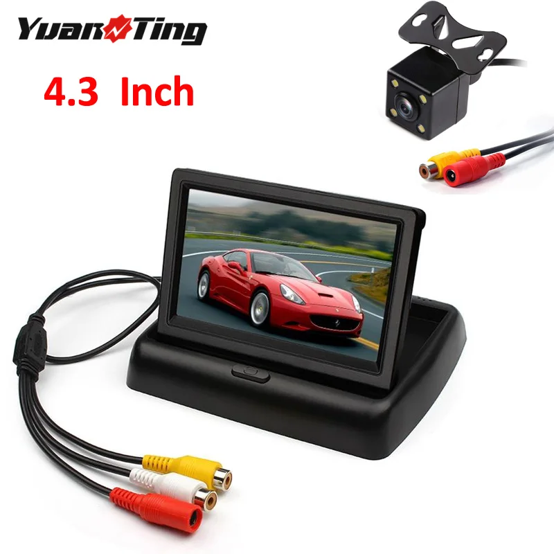 YuanTing 4,3 дюймовый автомобильный монитор TFT lcd& ночное видение Водонепроницаемая резервная парковочная камера Универсальная широкоугольная Автомобильная камера заднего вида