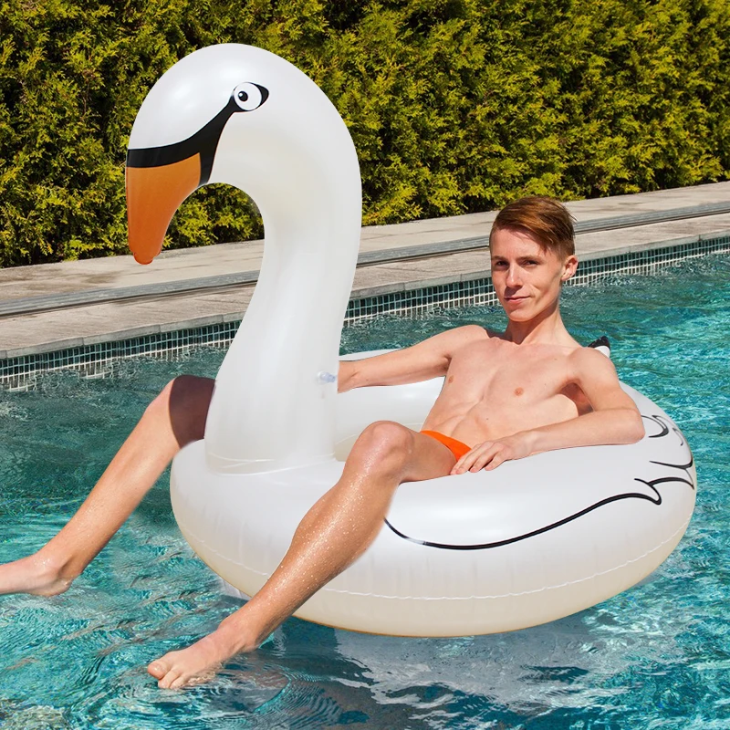 Надувной круг для плавания прозрачный лебедь большой бассейн детей взрослых